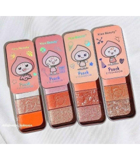 سایه و رژگونه جعبه فلزی (کشویی) کیس بیوتی اورجینال طرح دختر هلویی