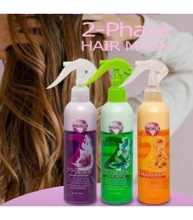اسپری مو دو فاز ورد کالر WORLD مدل کراتین Keratin حجم 250 میلی لیتر