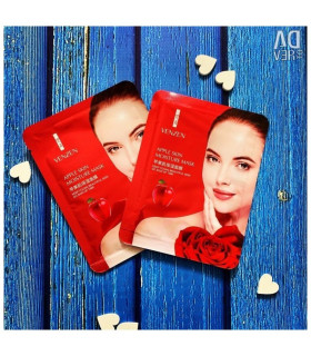 ماسک ورقه ای آبرسان و مرطوب کننده عصاره سیب برند ونزن apple skin mask venzen