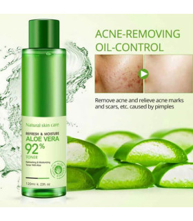 تونر پاک کننده صورت بایو آکوا مدل ALOE VERA حجم 120 میلی لیتر